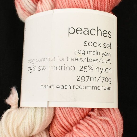 Hand Dyed By Kate Yarn Sock Set SW Merino Nylon Blend Peaches - Picture 3 of 3